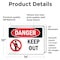 Signmission Keep Out Danger Sign, Vinyl Decal, 14in W x 10in L, 2PK OS-2PACK-DS-D-1014-L-1399 - alternate 4